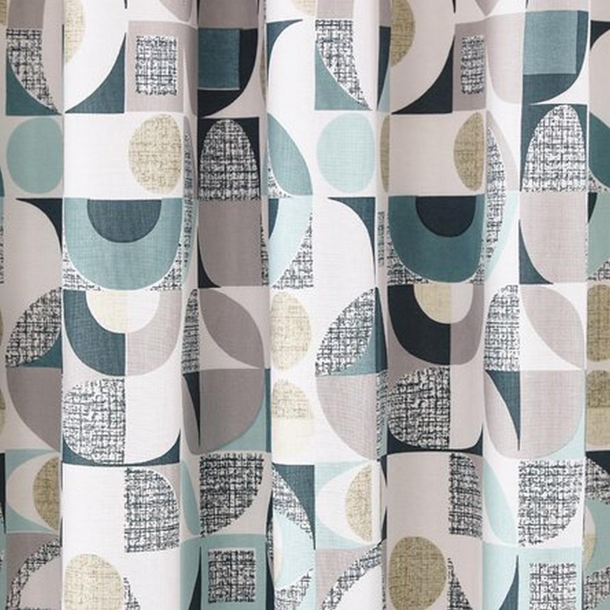 Tolka Geometric Curtains By Helena Springfield in Teal Green&nbsp;168x183cm – image 4