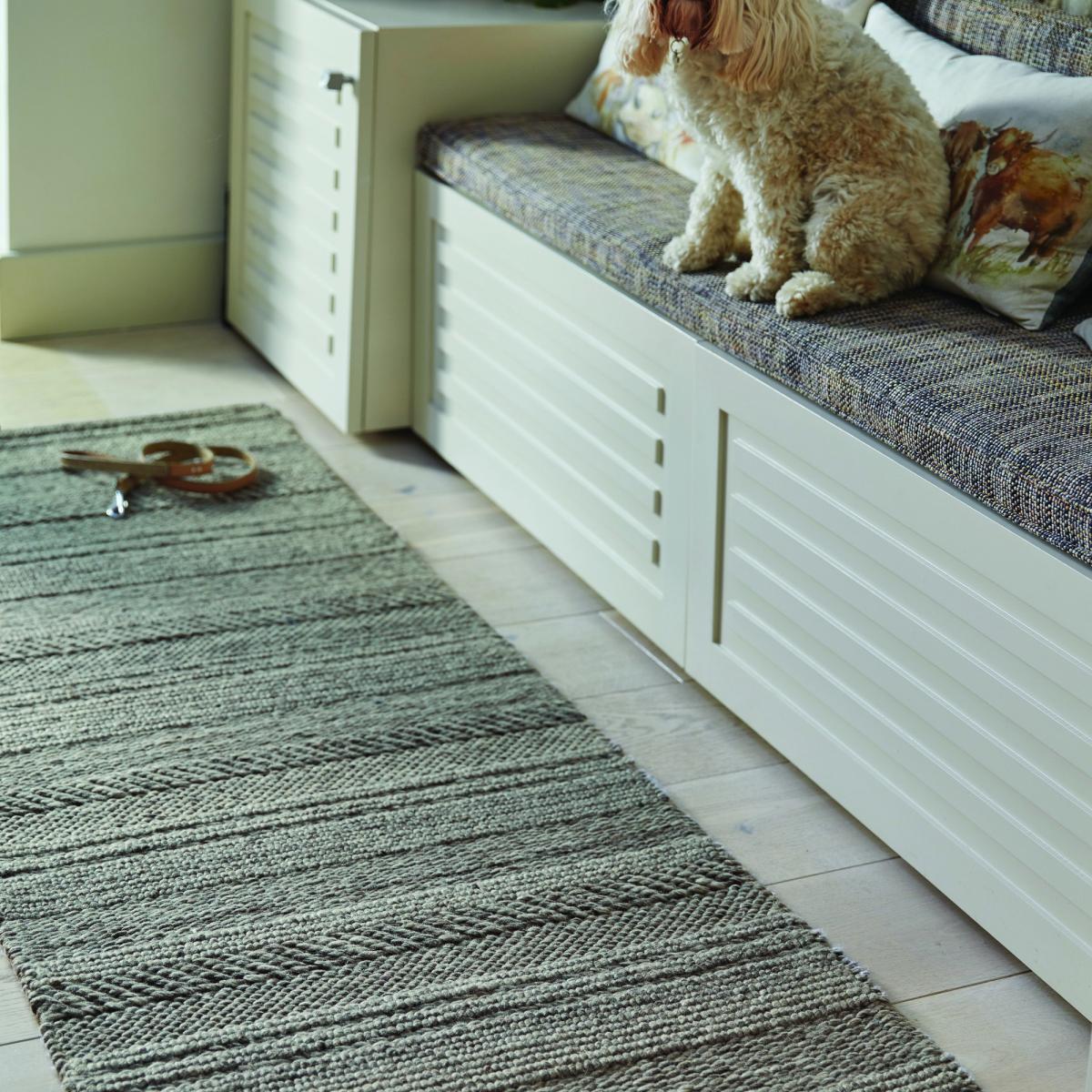 Chunky Knit Wool Hallway Runners Handwoven in Natural Grey&nbsp;67x200cm – image 2
