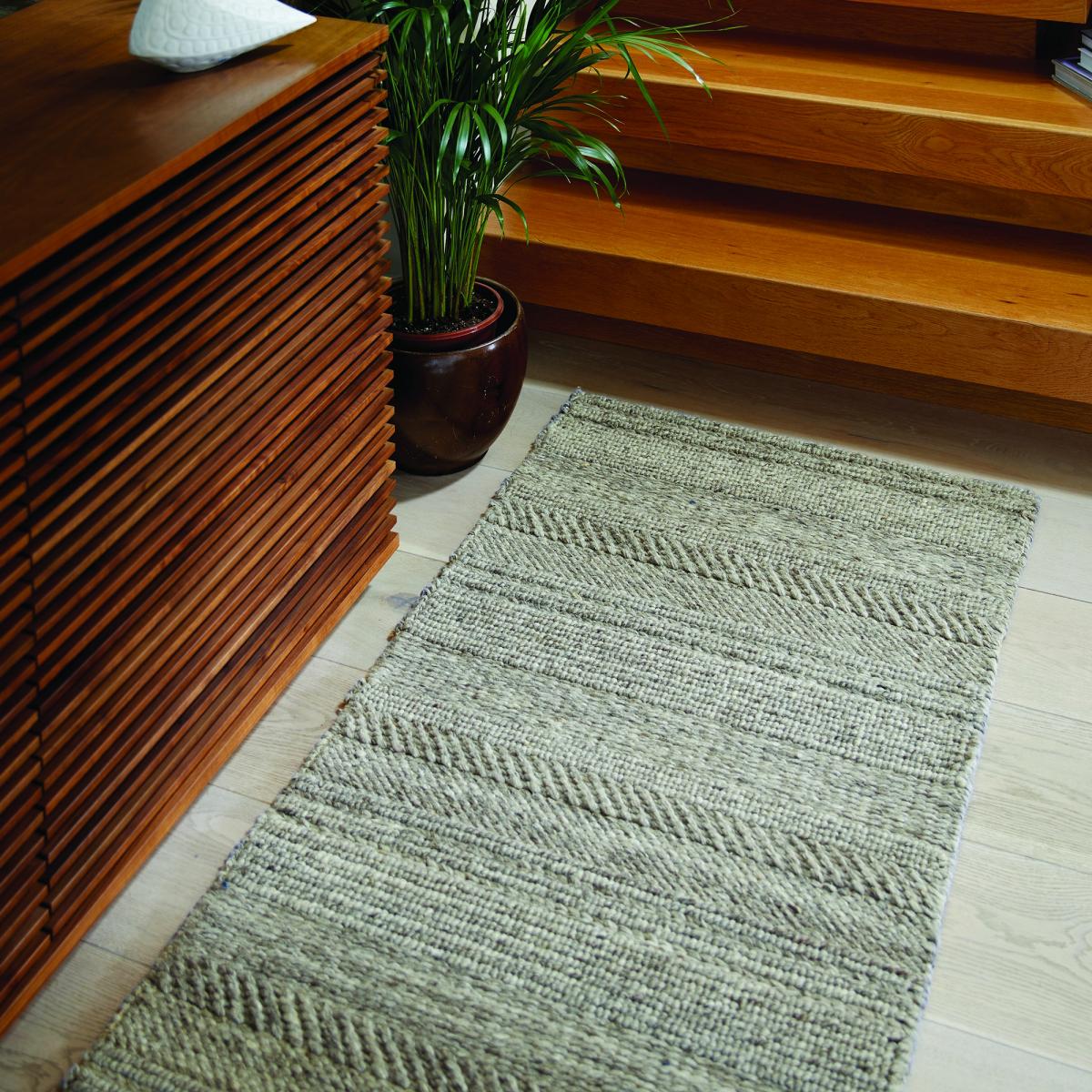 Chunky Knit Wool Hallway Runners Handwoven in Natural Grey&nbsp;67x200cm – image 3