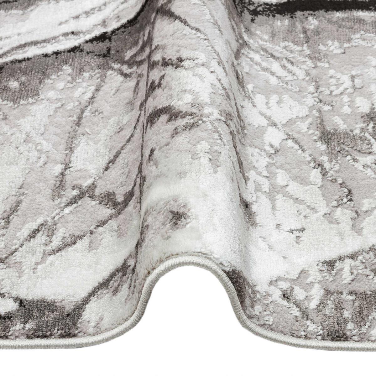 Blaze BLZ05 Abstract Marble Runner Rug in Silver Grey 80x240cm – image 2