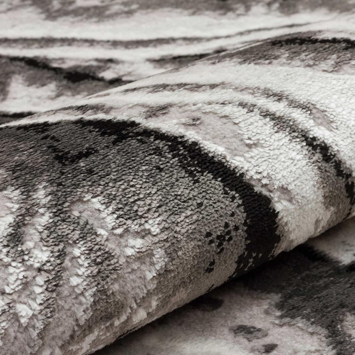 Blaze BLZ05 Abstract Marble Runner Rug in Silver Grey 80x240cm – image 4