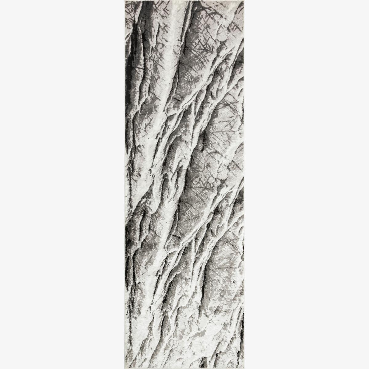 Blaze BLZ05 Abstract Marble Runner Rug in Silver Grey 80x240cm – image 1
