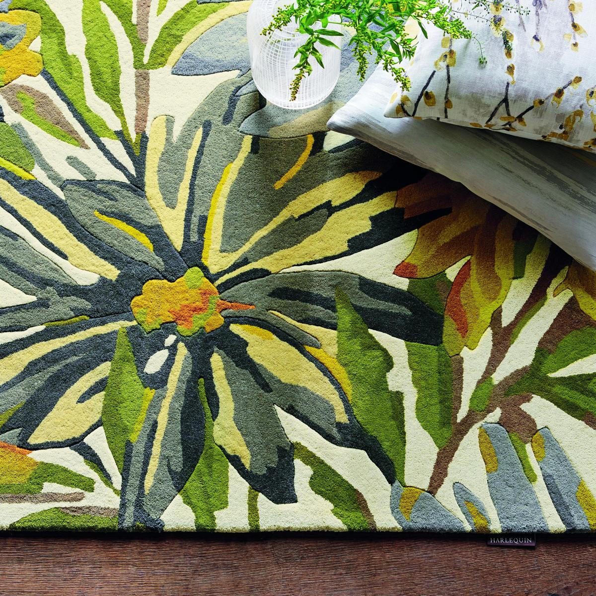 Floreale Rugs 44906 Modern Floral Bright Wool Rugs in Maize by Harlequin 200x280cm – image 2