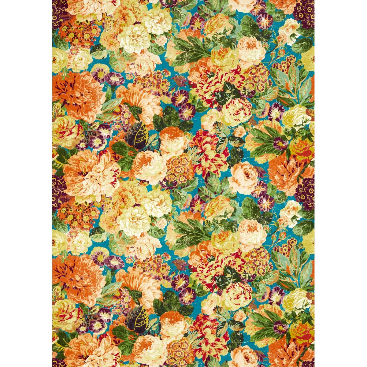 Very Rose And Peony Wallpaper 217027 by Sanderson in Kingfisher Rowan Berry Roll – image 4