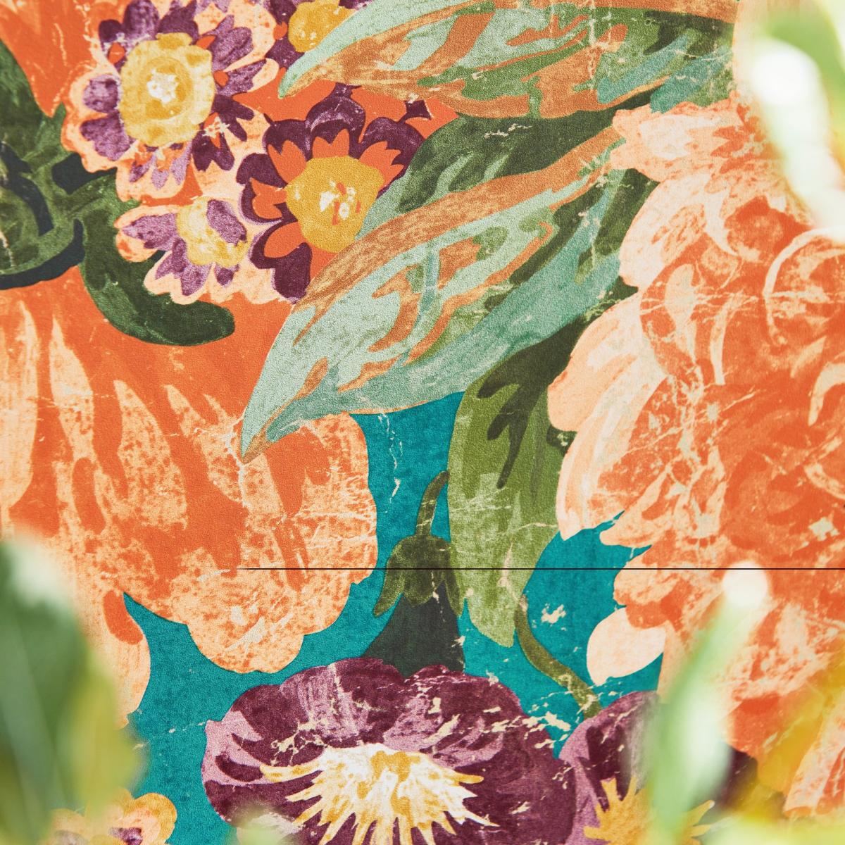Very Rose And Peony Wallpaper 217027 by Sanderson in Kingfisher Rowan Berry Roll – image 5