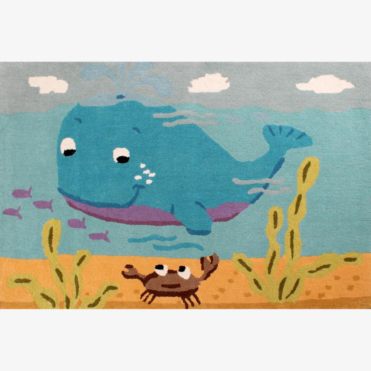Kids Whale Rugs in Blue – image 1