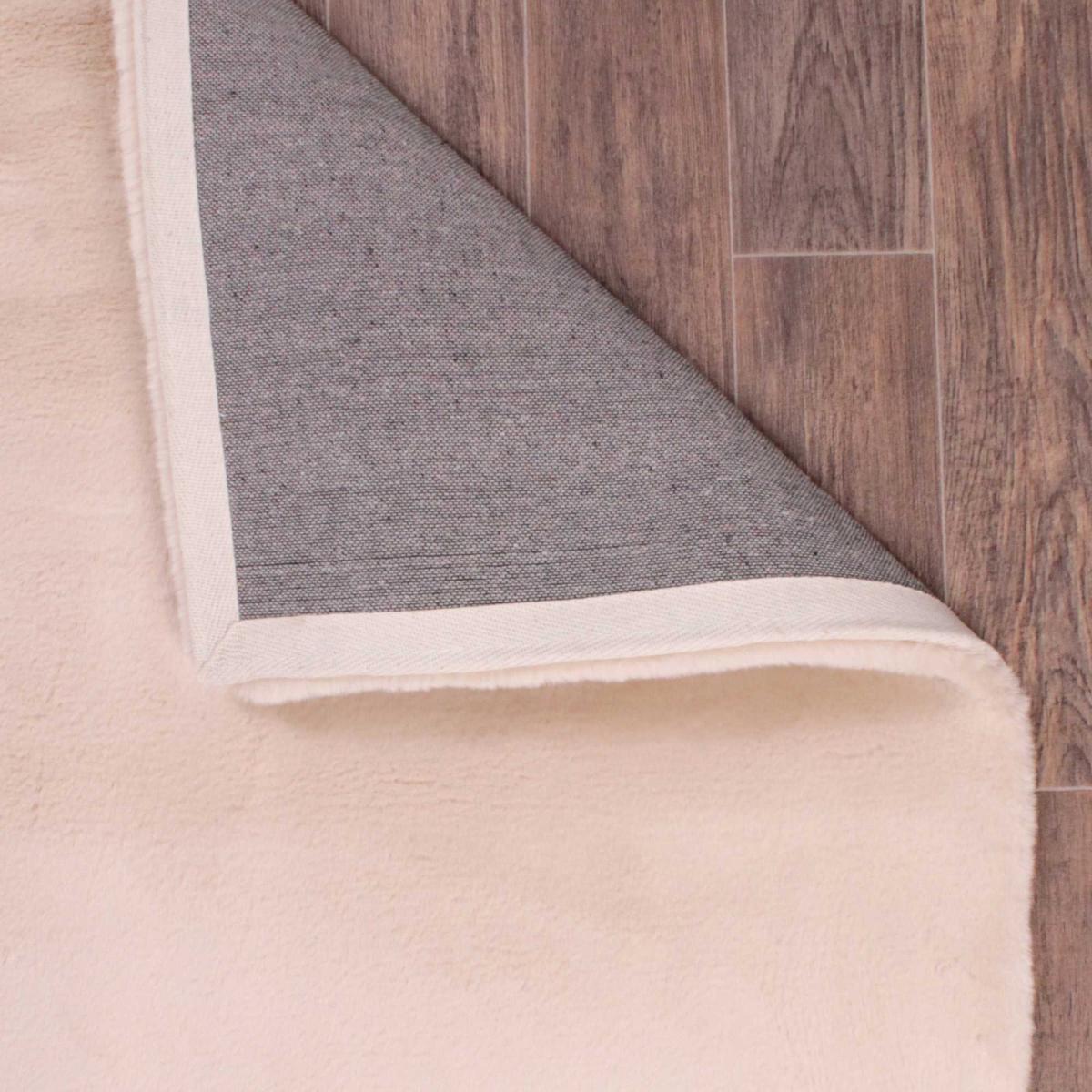 Luxe Faux Fur Plain Rug in Natural Beige 120x170cm – image 2