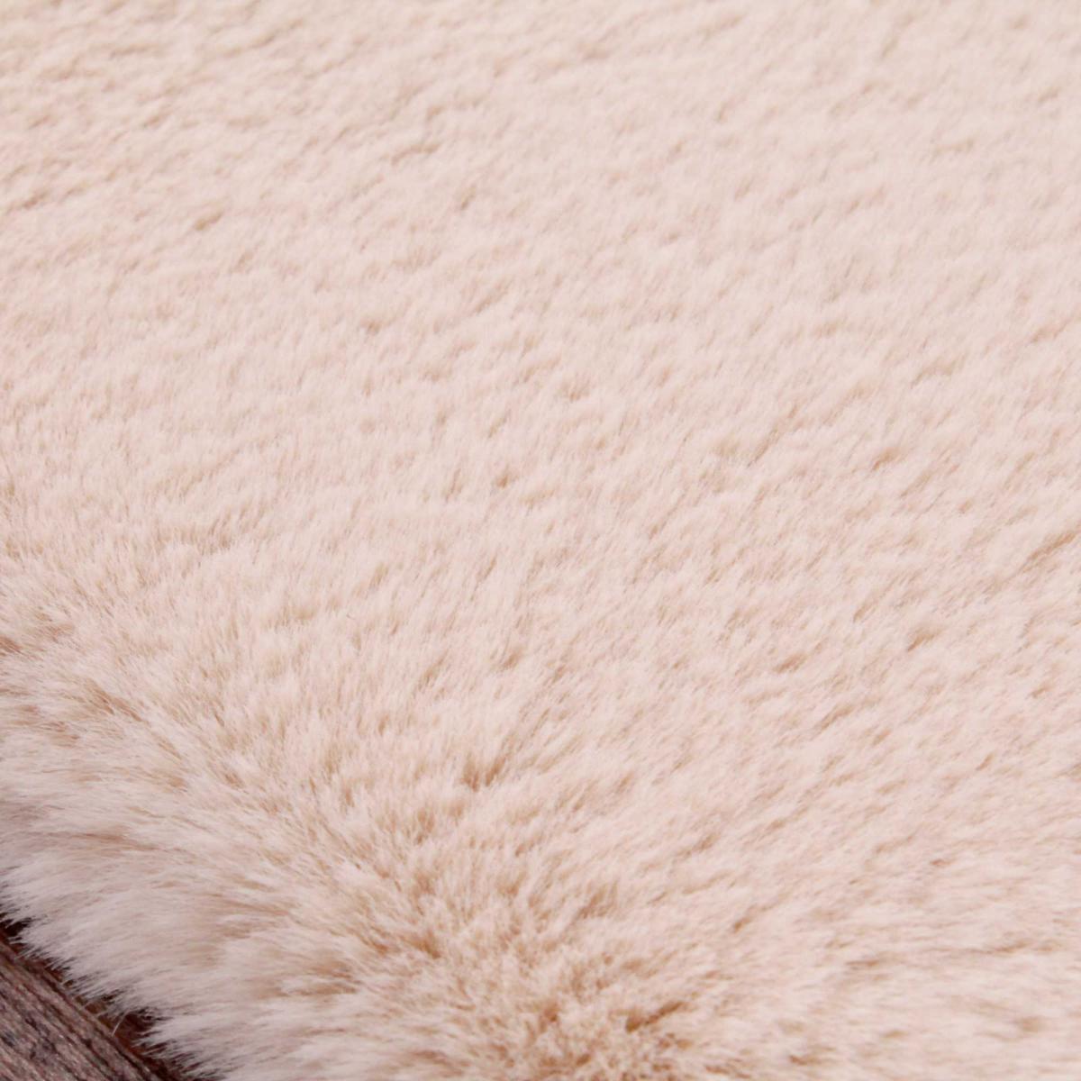 Luxe Faux Fur Plain Rug in Natural Beige 120x170cm – image 4