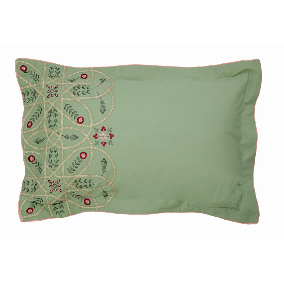 Brophy Embroidery Bedding by Morris & Co in Green 230x220cm – image 5