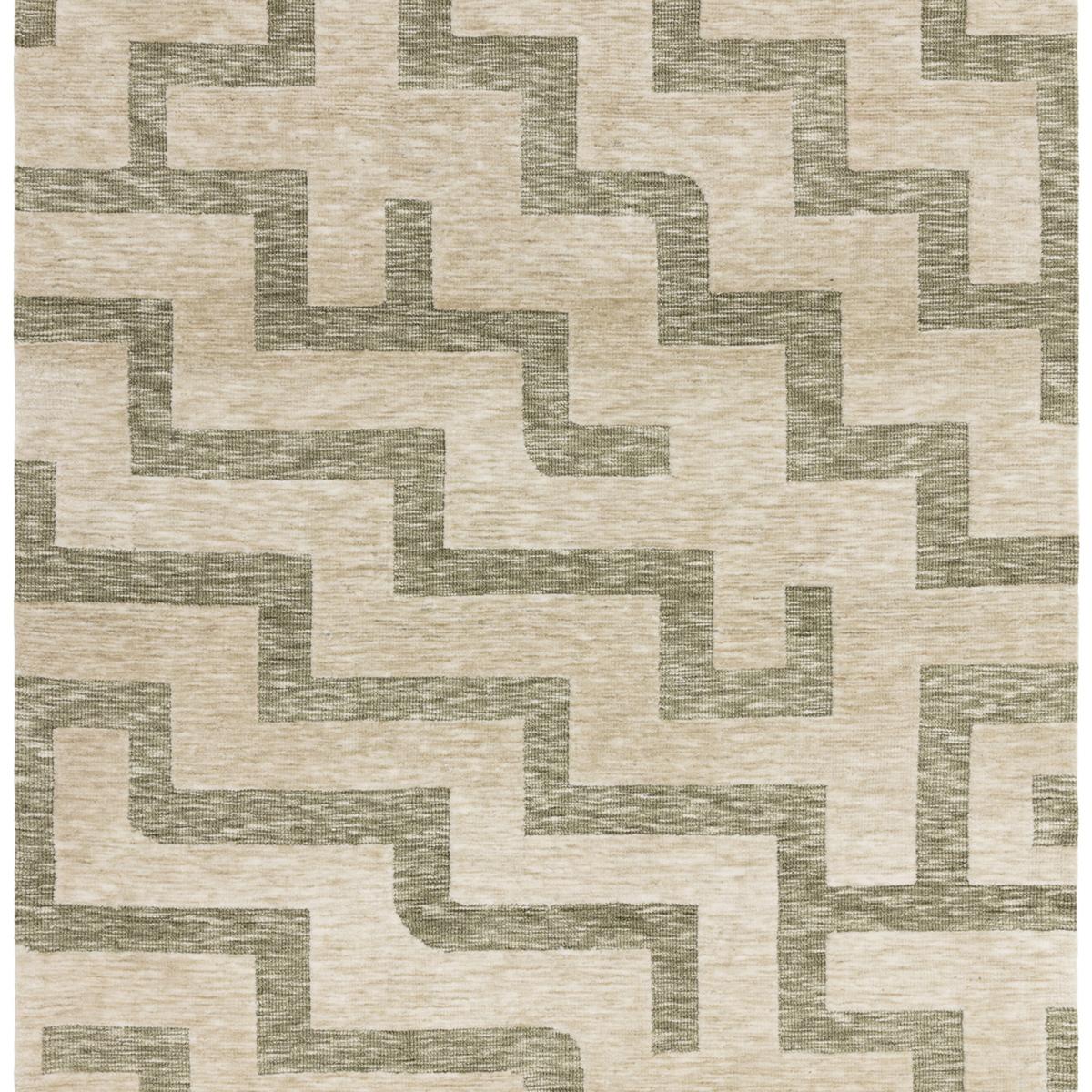 Mason Maze Modern Geometric Rugs in Sage Green Cream200x290cm – image 2