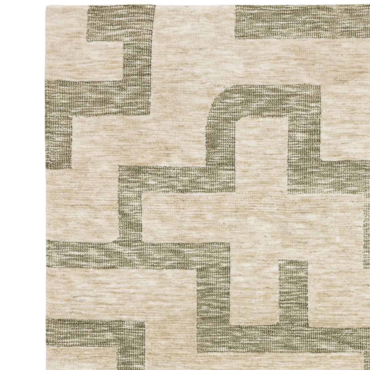 Mason Maze Modern Geometric Rugs in Sage Green Cream200x290cm – image 3