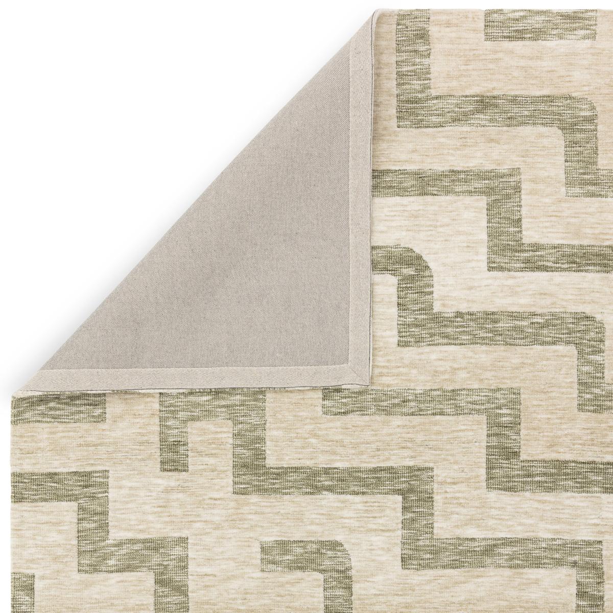 Mason Maze Modern Geometric Rugs in Sage Green Cream200x290cm – image 4