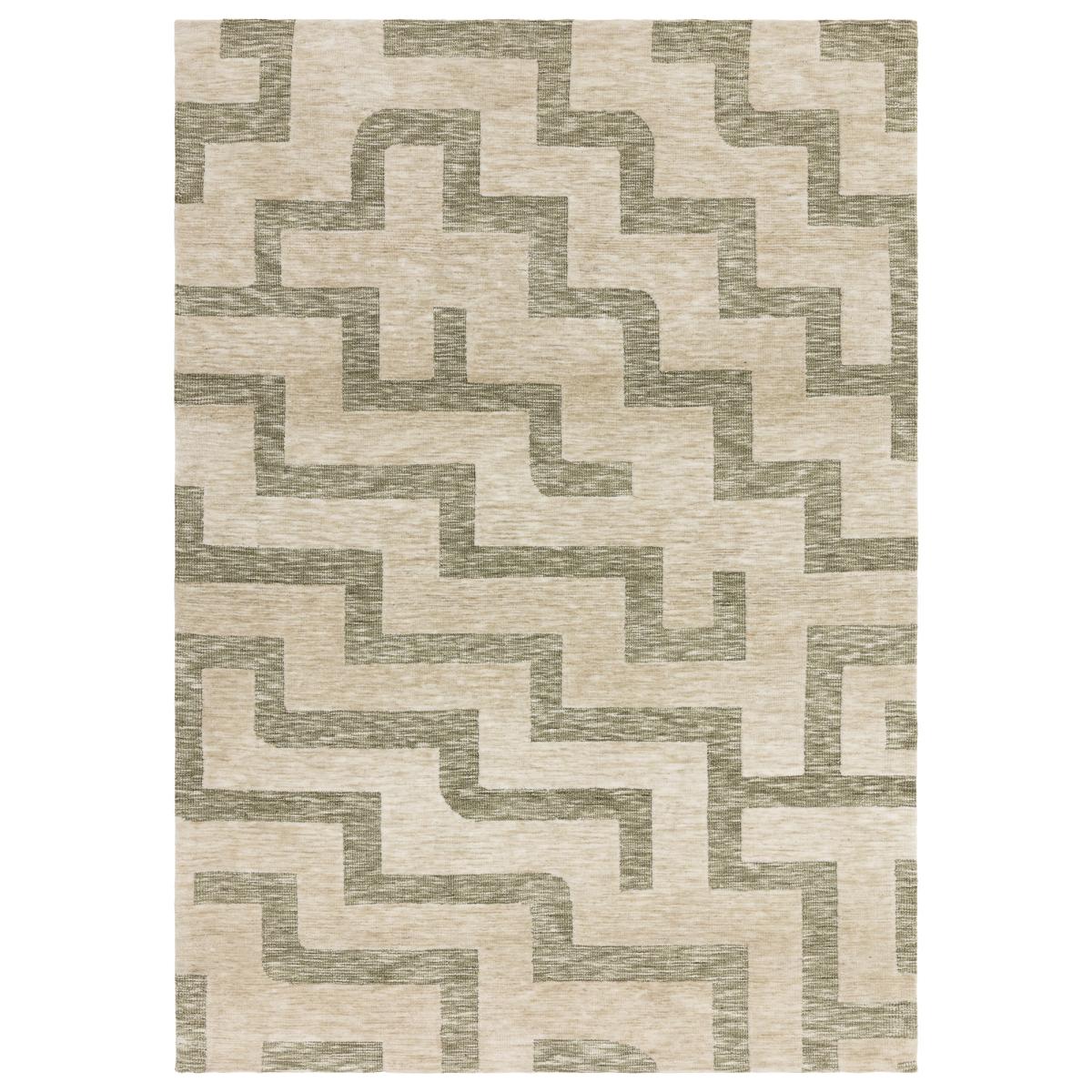 Mason Maze Modern Geometric Rugs in Sage Green Cream200x290cm – image 5