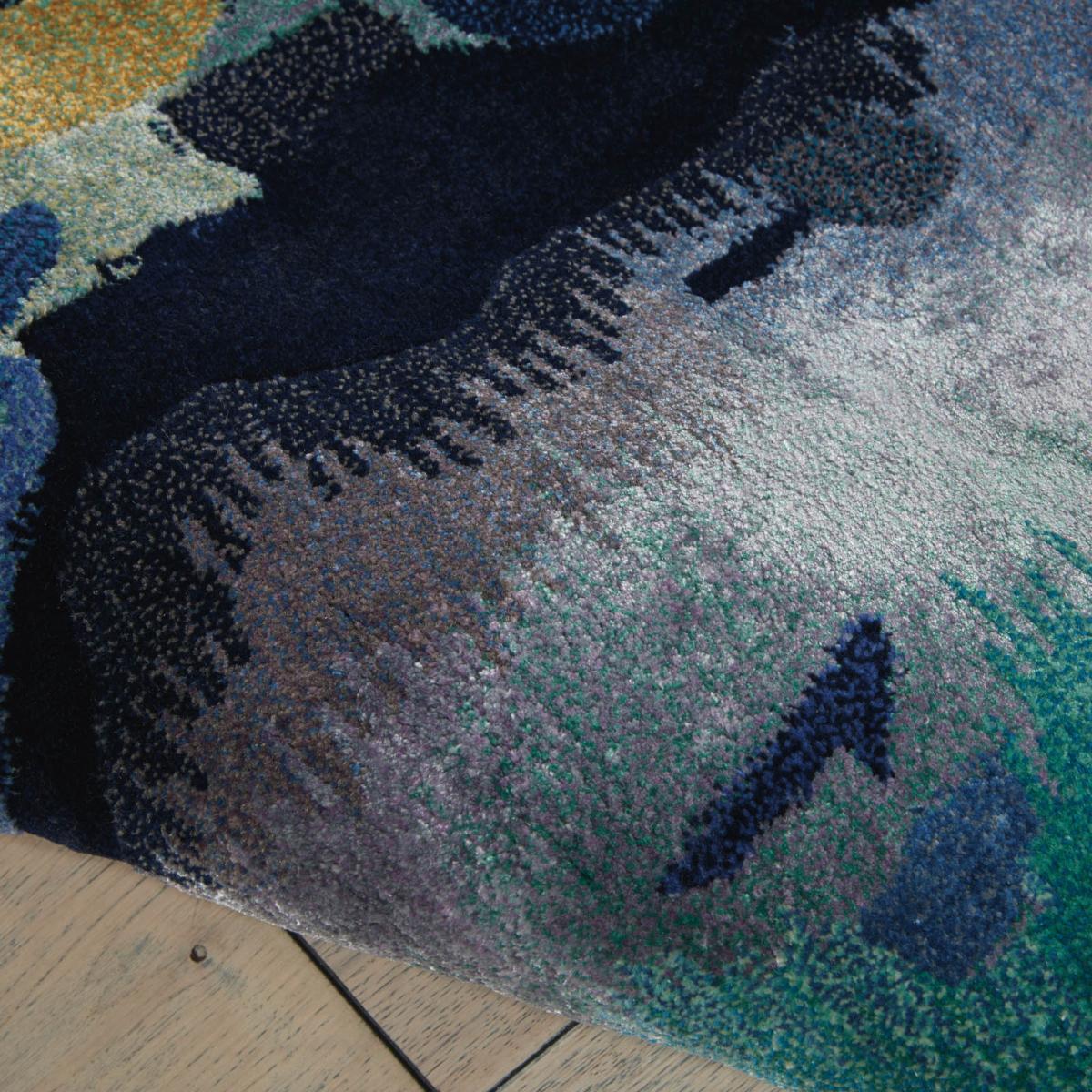 Prismatic Modern Abstract Rugs in PRS09 by Silver and Blue by Nourison 259x351cm – image 3