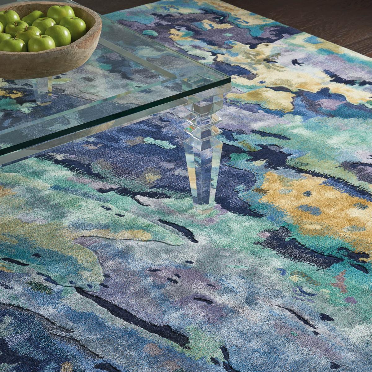 Prismatic Modern Abstract Rugs in PRS09 by Silver and Blue by Nourison 259x351cm – image 4