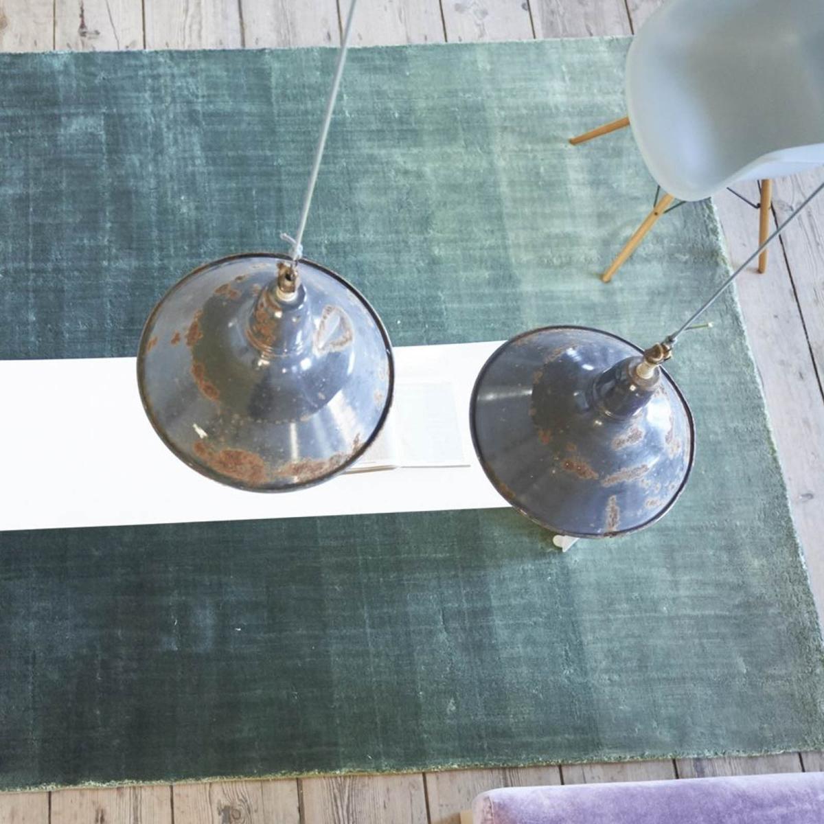 Modern Capisoli Plain Ombre Rug in Teal Blue by Designers Guild&nbsp;160x260cm – image 2