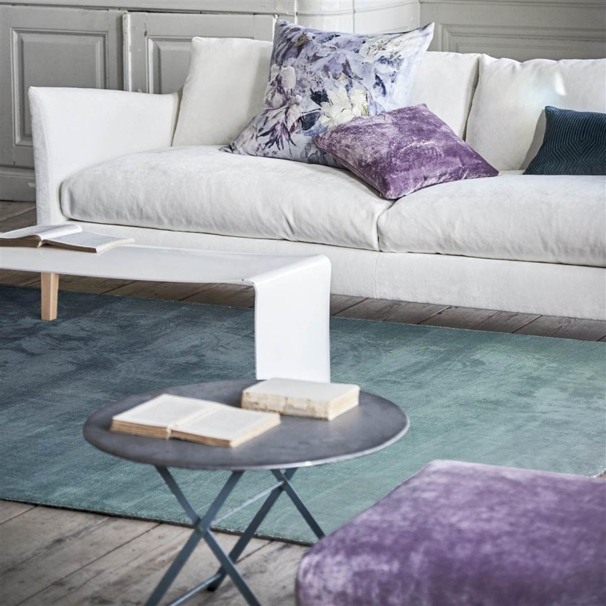 Modern Capisoli Plain Ombre Rug in Teal Blue by Designers Guild&nbsp;160x260cm – image 4