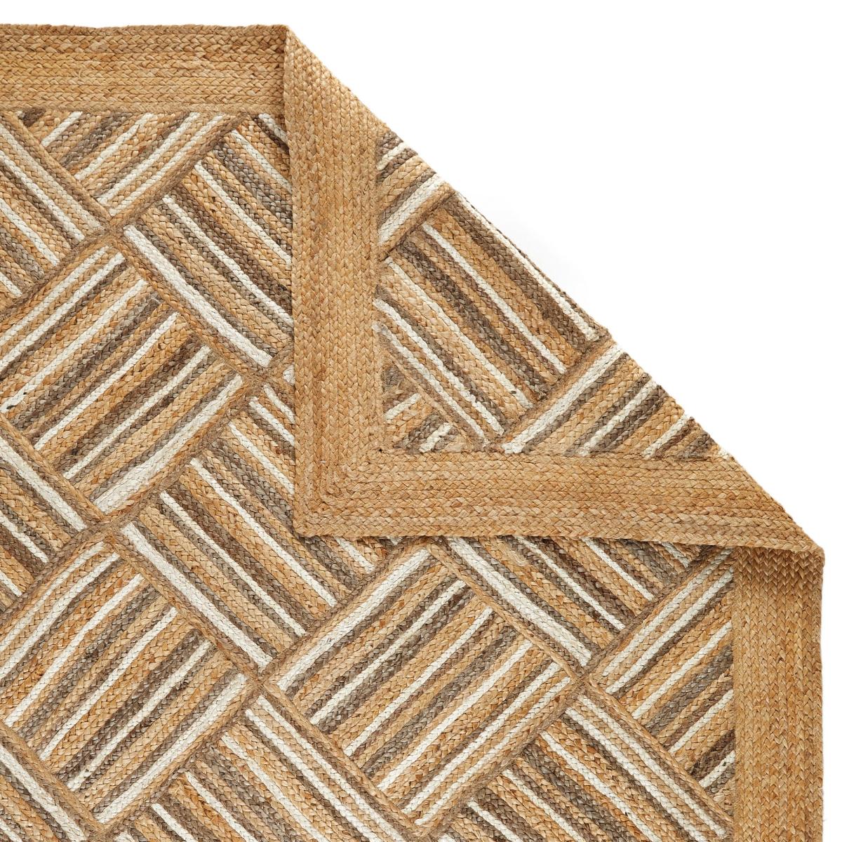 Naturals Squares Jute & Cotton Flatweave Rug 160x230cm – image 4