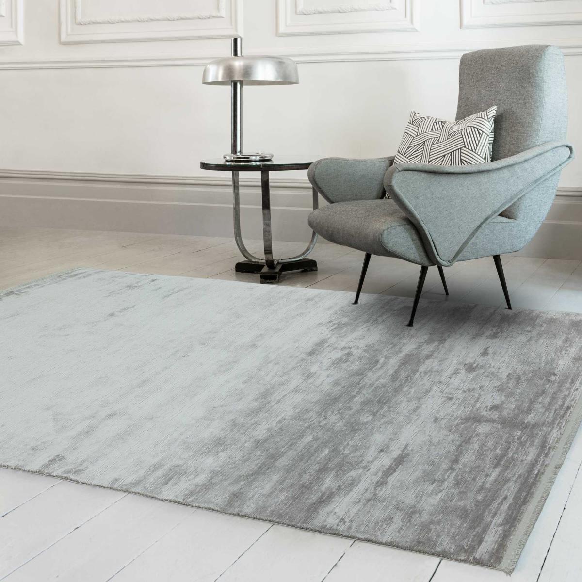 Olympia Distressed Rugs in OL05 Grey Pewter 200x290cm – image 1
