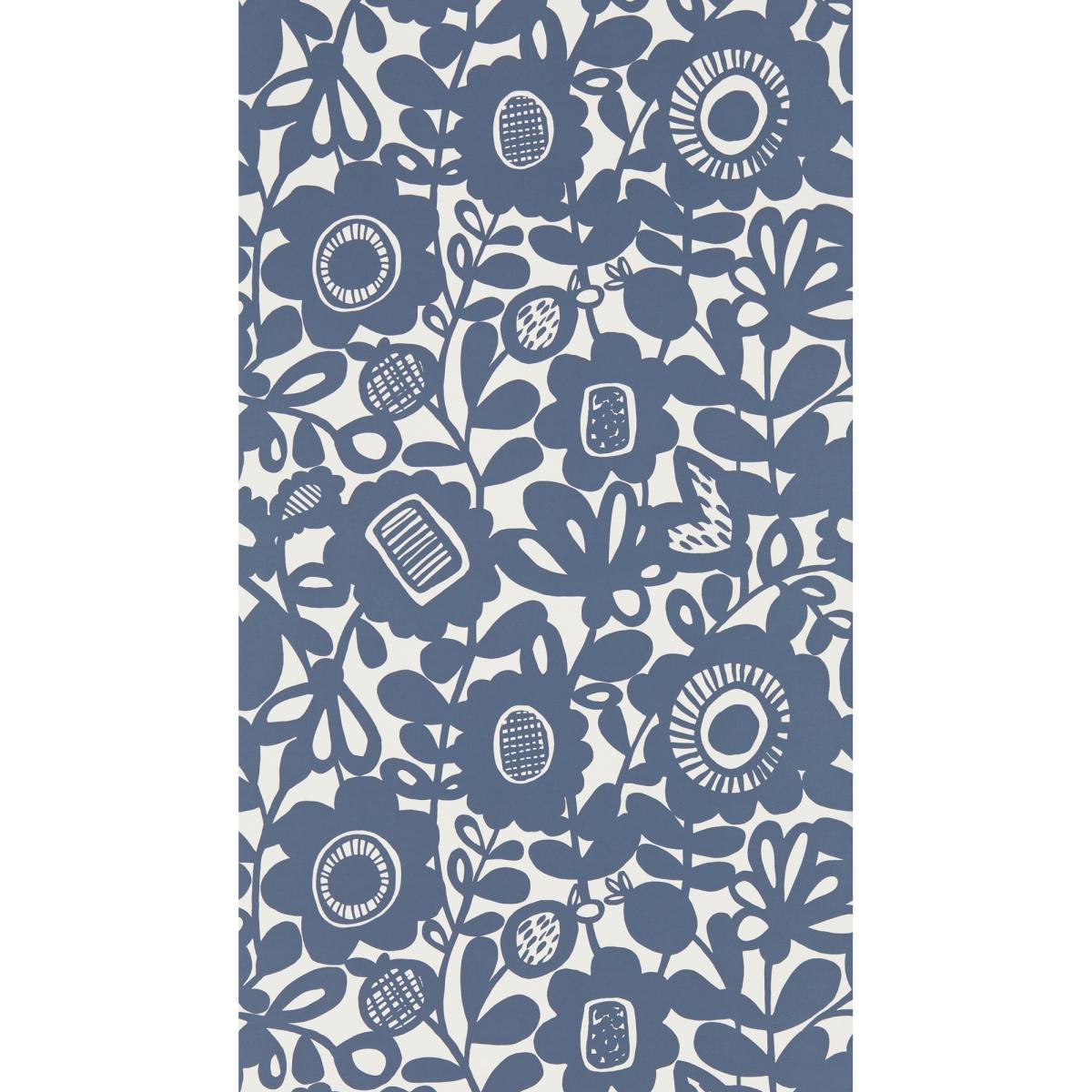 Kukkia Floral Wallpaper 111510 by Scion in Ink Blue Roll – image 2