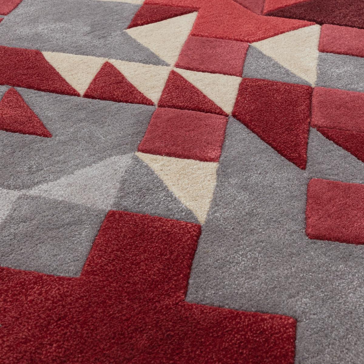 Enigma Modern Carved 3D Wool Rugs in Red Multi200x290cm – image 2