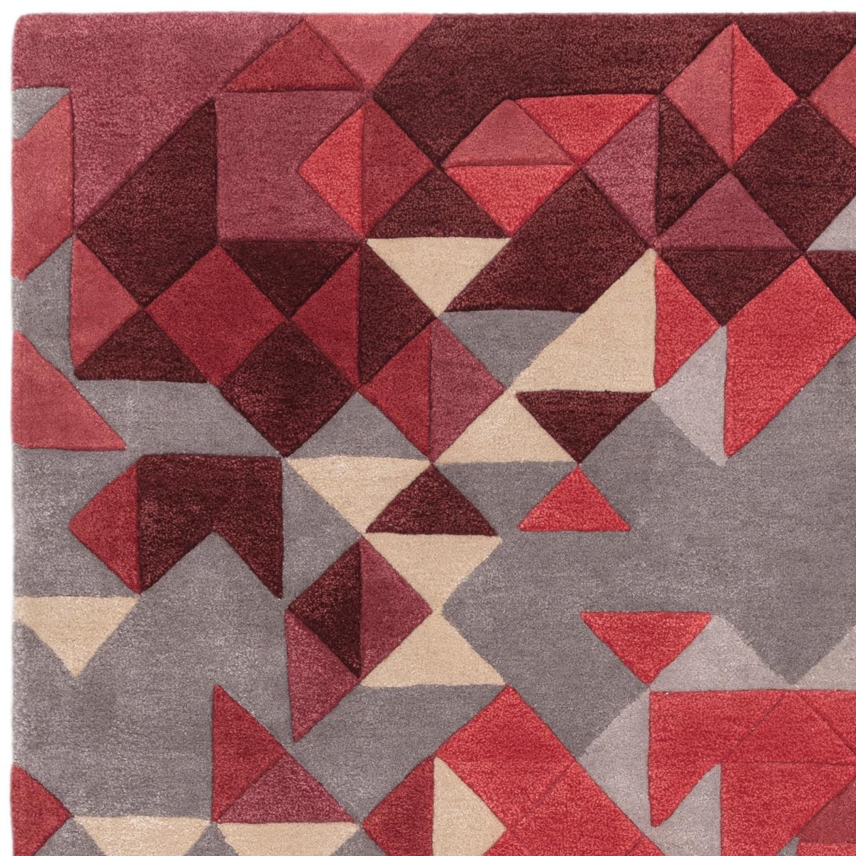 Enigma Modern Carved 3D Wool Rugs in Red Multi200x290cm – image 3