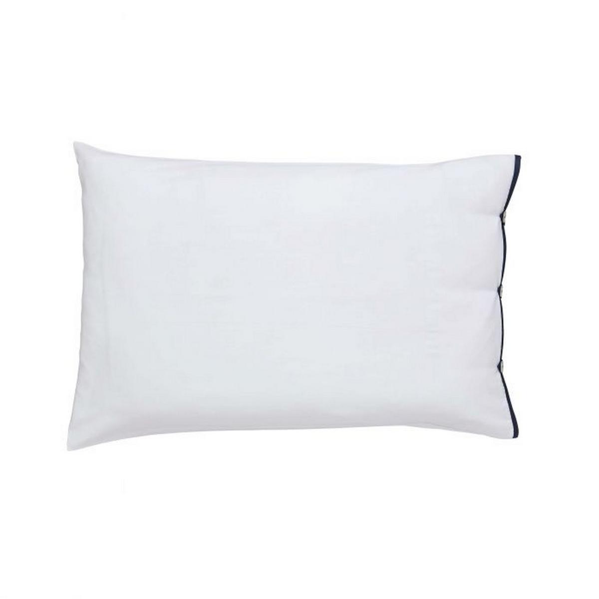 Komoro Plain Ribbon Piping Cotton Bedding in White Midnight Blue 200x200cm – image 5