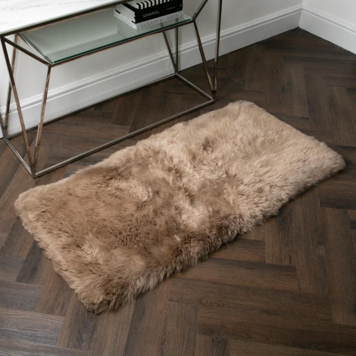 Beaumont New Zealand Sheepskin Rug in Light Brown70x140cm – image 2