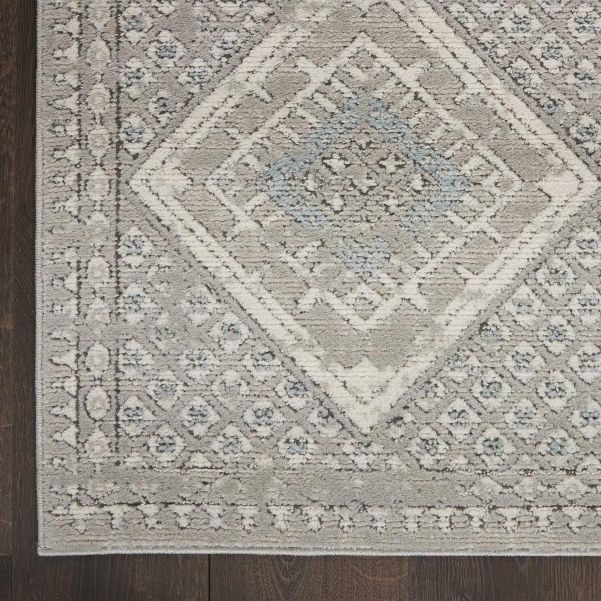 Quarry QUA16 Geometric Rugs in Grey Ivory Blue 114x175cm – image 3