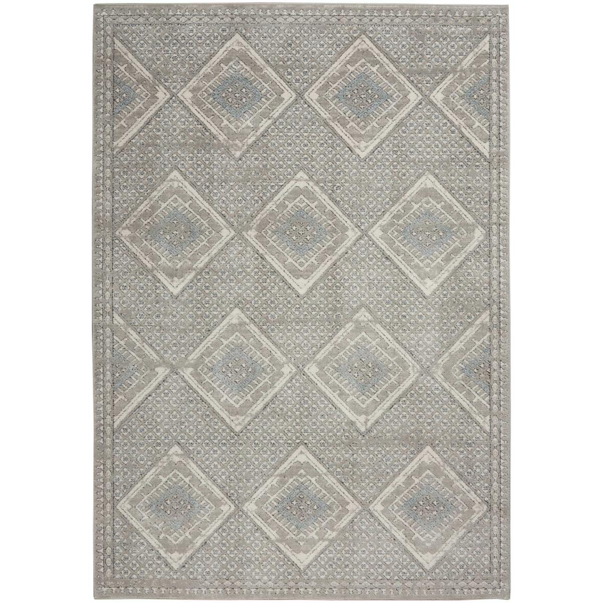 Quarry QUA16 Geometric Rugs in Grey Ivory Blue 114x175cm – image 5