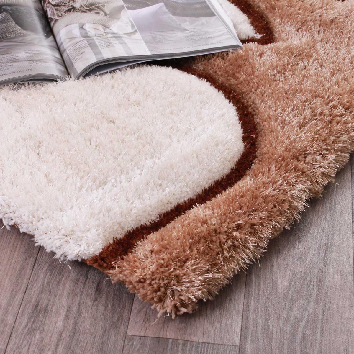 3D Flower Rugs in Beige and Brown – image 2