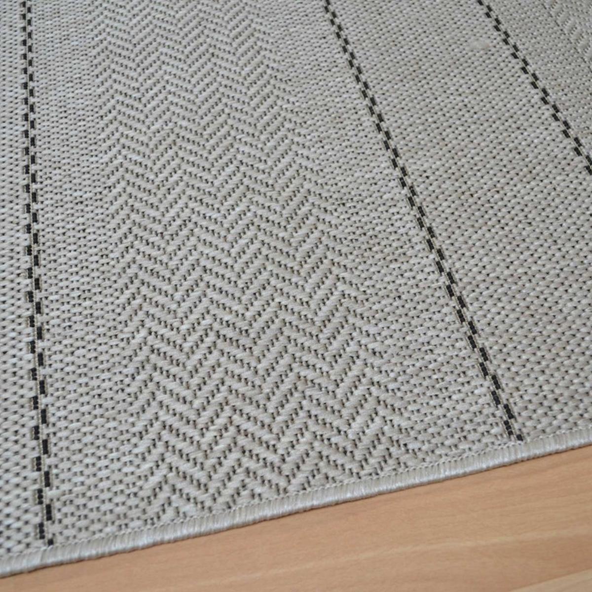 Patio PAT03 Stripe Indoor Outdoor Runner Rugs in Beige 66x240cm – image 3