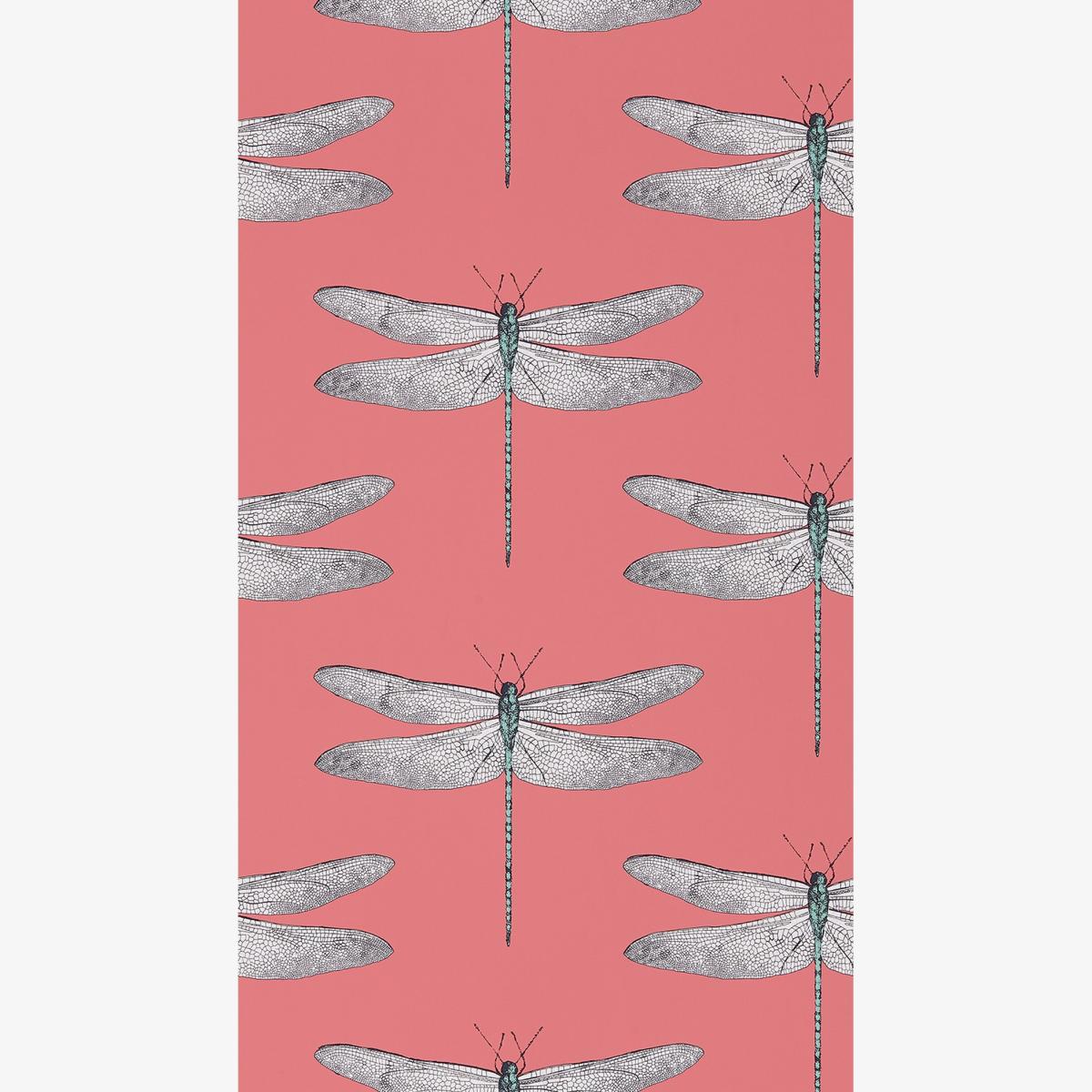 Demoiselle Wallpaper 111245 by Harlequin in Coral Mint Green Roll