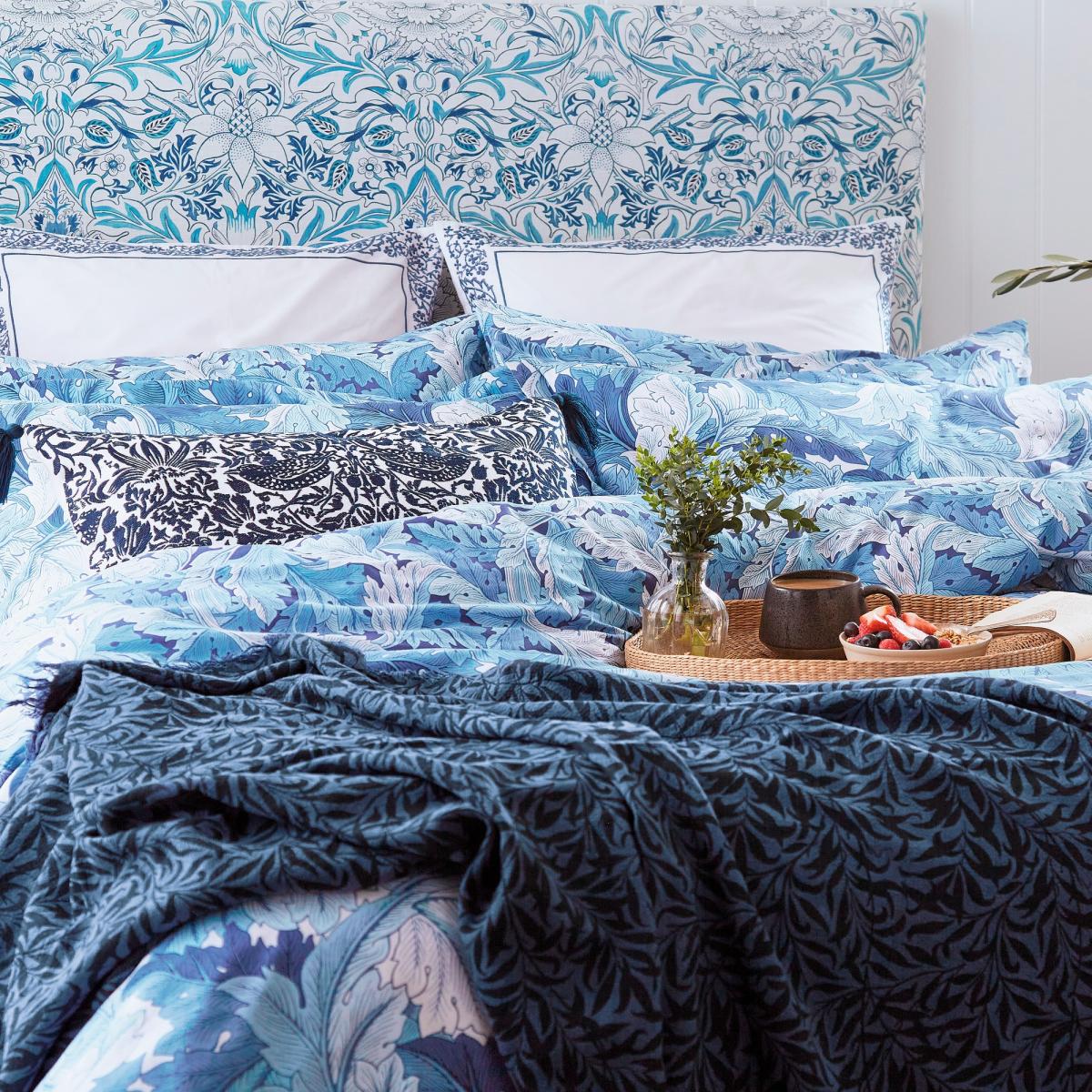 Acanthus Bedding by Morris and Co in Woad Blue74x48cm – image 2
