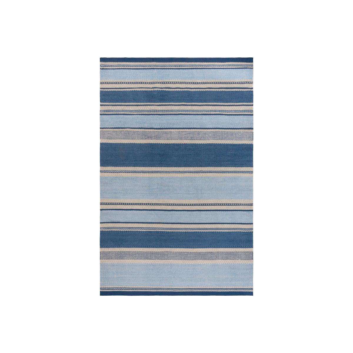 Santa Cruz Stripe Outdoor Rugs in Denim Blue by William Yeoward250x350cm – image 1