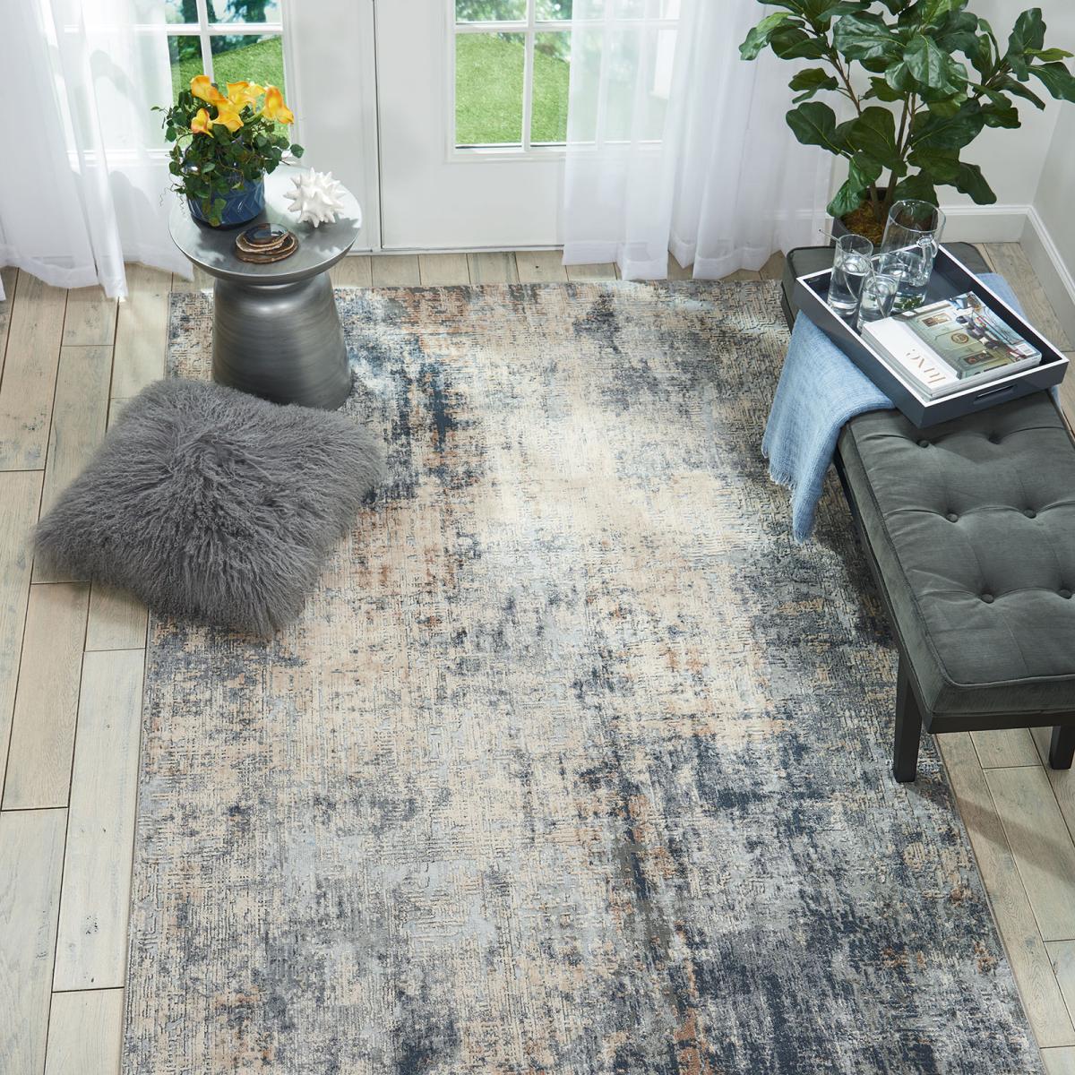Rustic Textures RUS01 Abstract Rugs in Grey Beige 239x320cm – image 4