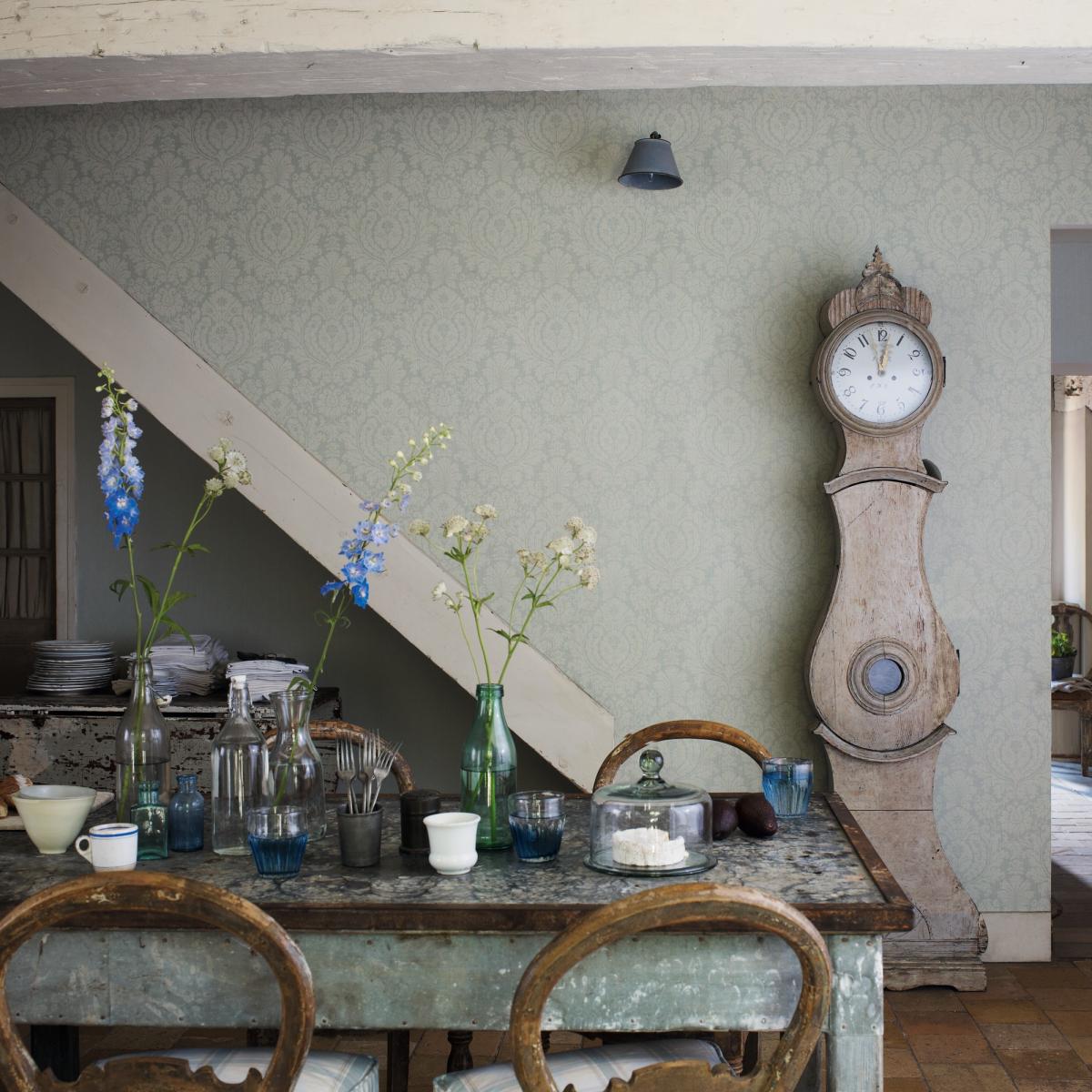 Fabienne Wallpaper 214071 by Sanderson in Eggshell GreenRoll – image 1