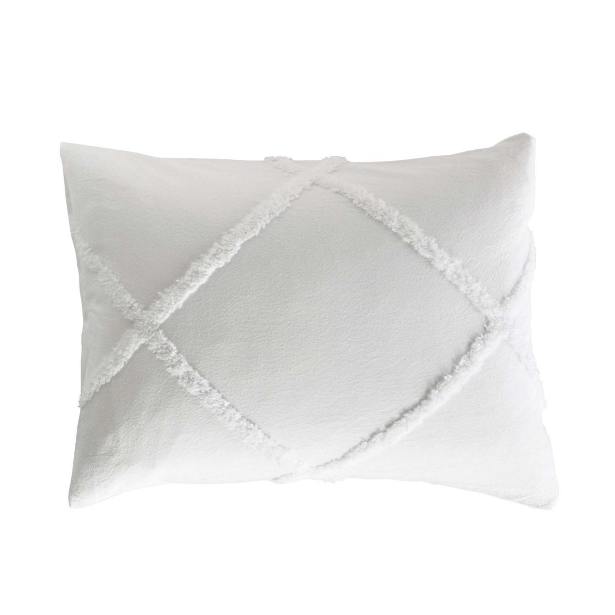 Chenille Lattice Bedding Duvet Cover and Pillowcase By Peri Home in White 260x220cm – image 4