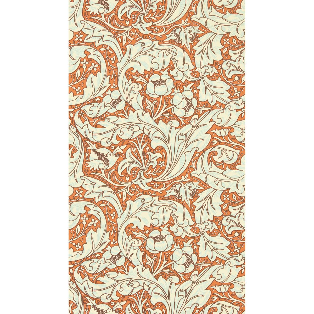 Bachelors Button Wallpaper 217097 by Morris & Co in Burnt Orange Sky Roll