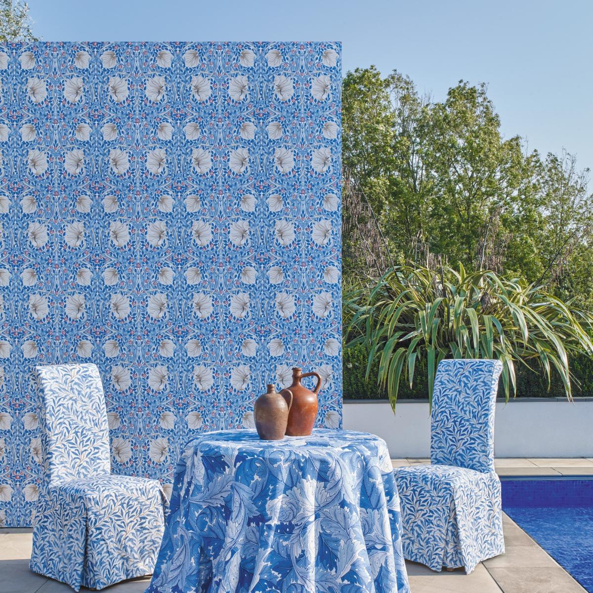 Pimpernel Wallpaper 217062 by Morris & Co in Woad Blue Roll – image 3