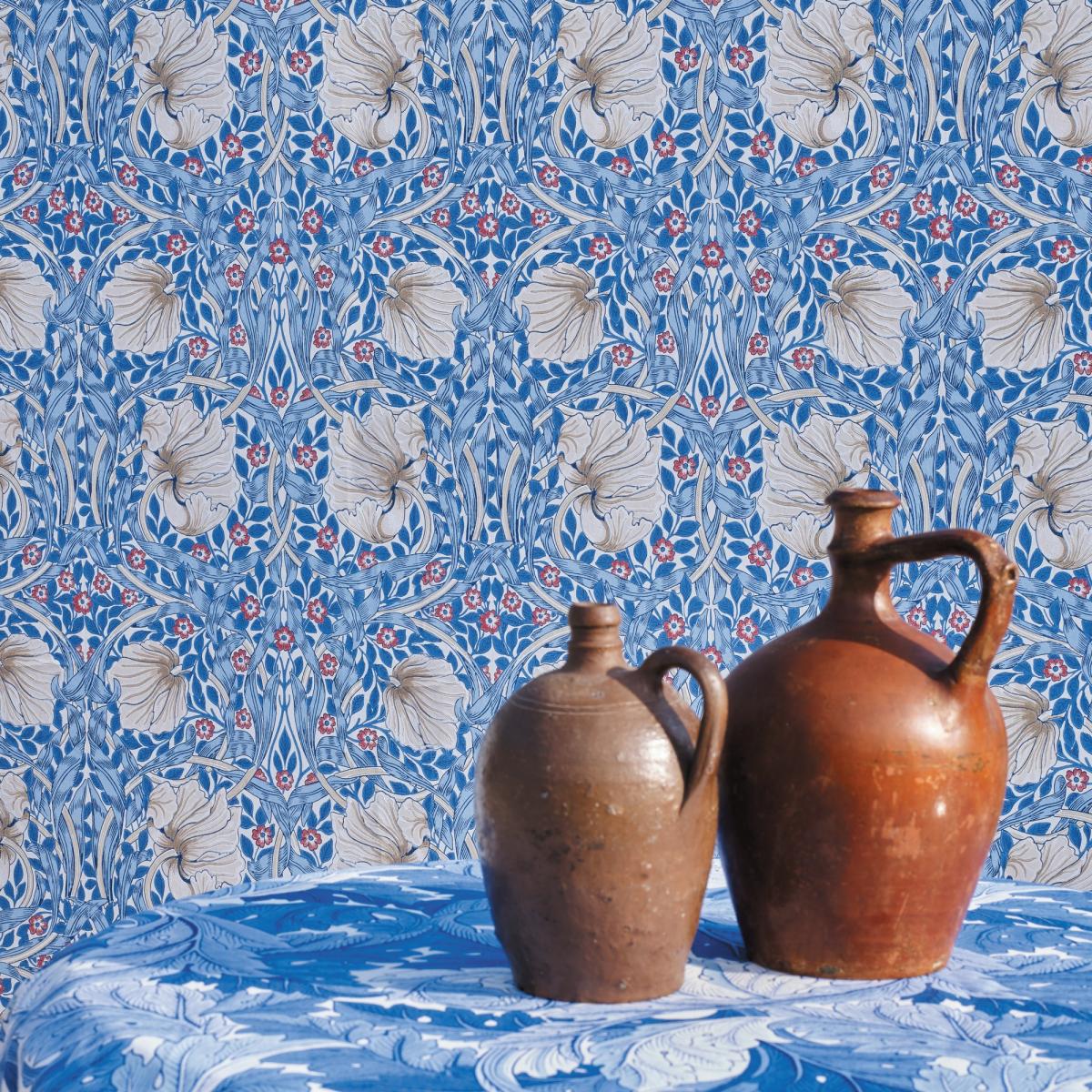 Pimpernel Wallpaper 217062 by Morris & Co in Woad Blue Roll – image 1