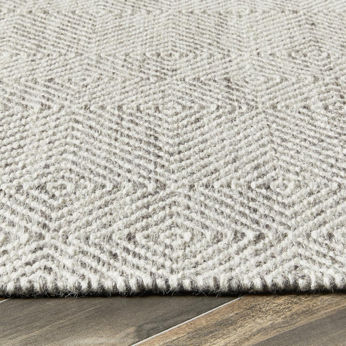 Estelle Geometric Flatweave Rugs in Natural Beige Wool &nbsp;160x230cm – image 3