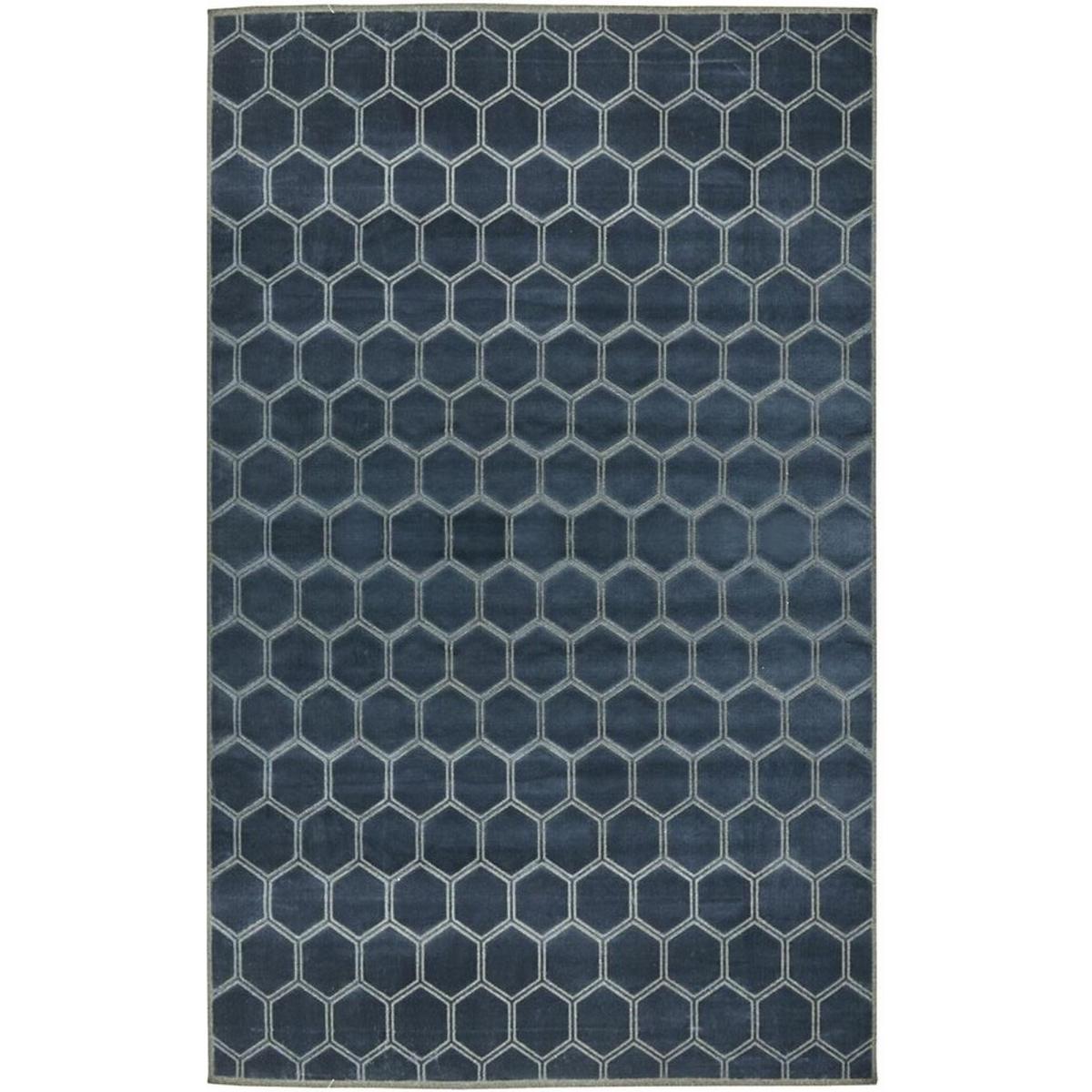 Manipur Geometric Hexagon Rugs in Delft Blue by Designers Guild – image 5