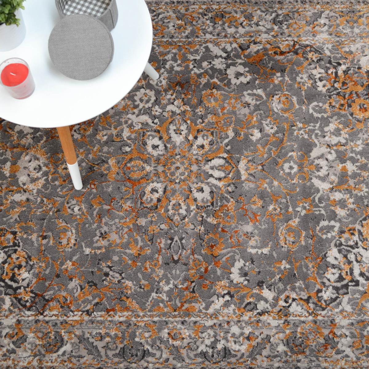Grandeur Traditional Medallion Rugs in Slate Grey240x330cm – image 5