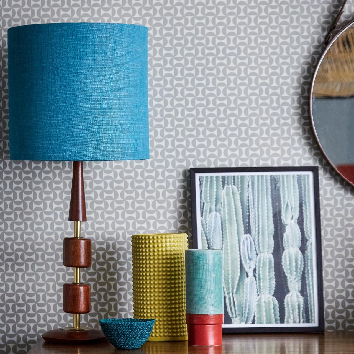 Forma Geometric Wallpaper 111809 by Scion in Steel Grey Roll – image 1