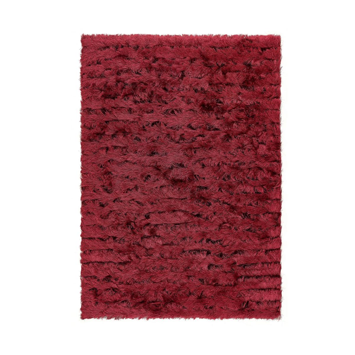 Carved Glamour Shaggy Rugs in Wine Red – image 2