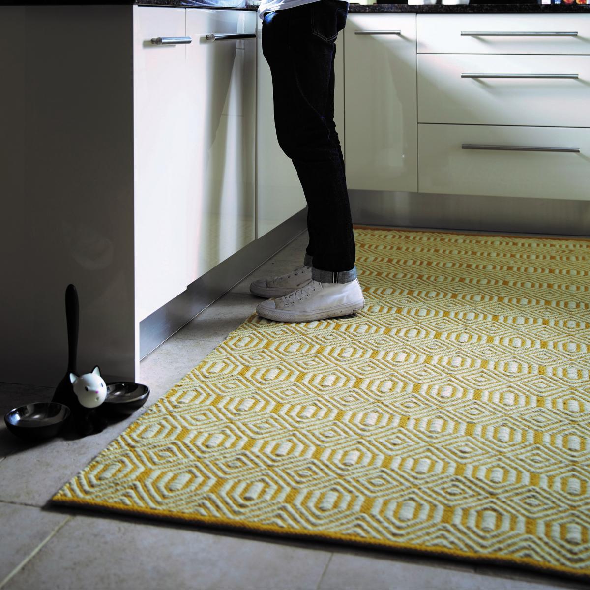 Flatweave Geo Rugs in Ochre Cream – image 1