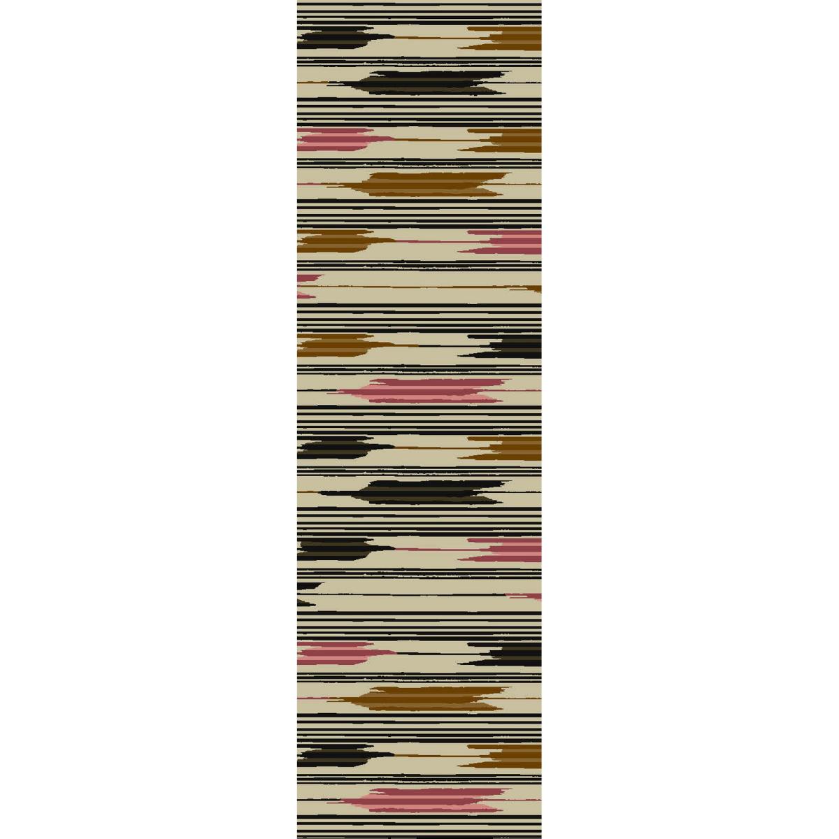 Ishi Striped Runner Rugs 146000 by Sanderson in Red Charcoal 67x230cm – image 4