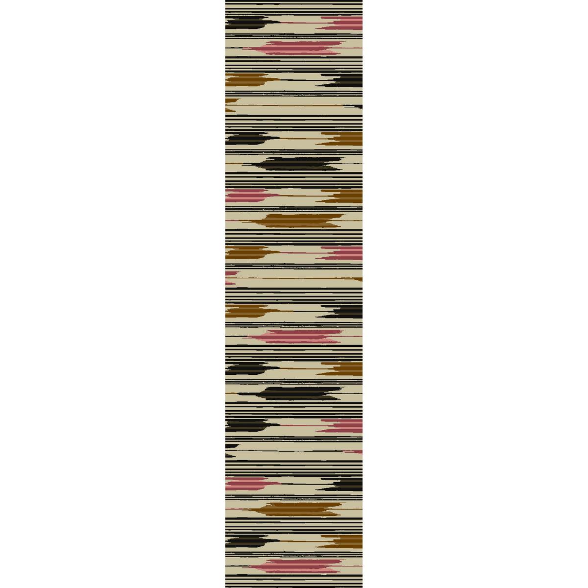 Ishi Striped Runner Rugs 146000 by Sanderson in Red Charcoal 67x230cm – image 5
