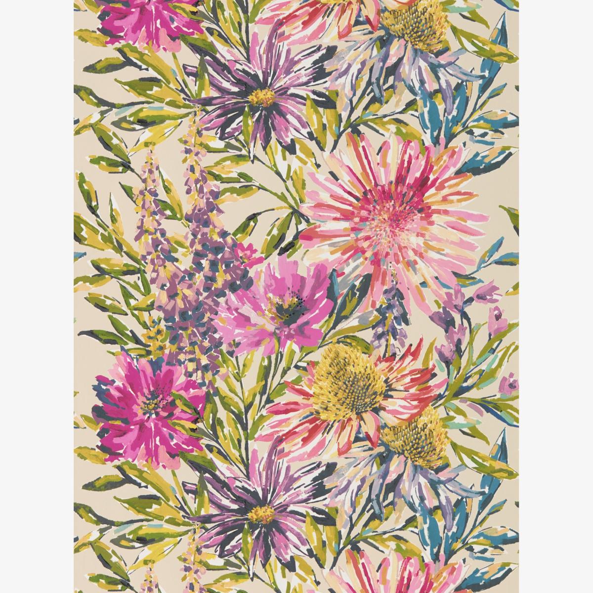 Floreale Wallpaper 111497 by Harlequin in Tangerine Fuchsia Pink Roll
